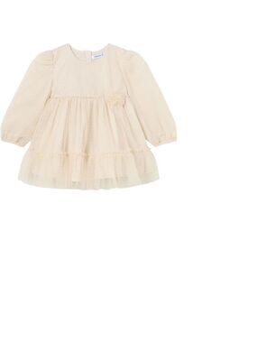 NWT - Mayoral Baby Toddler Girl Tulle Dress Cream